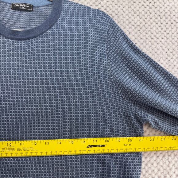 Saks Fifth Avenue Sweater Womens L Blue Silk Cashmere Crew Neck Long Sleeves - Picture 10 of 11